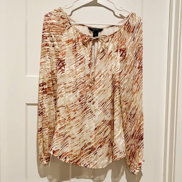 WHBM silk burnout blouse - Picture 2 of 8